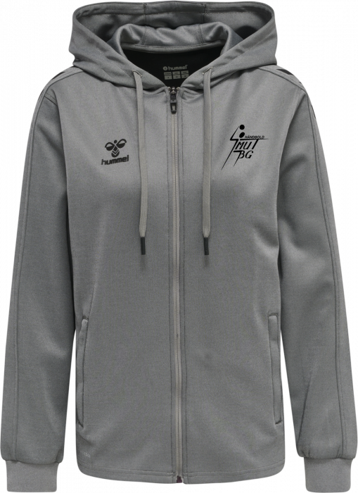 Hummel - Smut Bg  Hoodie W. Zipper Women - Grey Melange & czarny